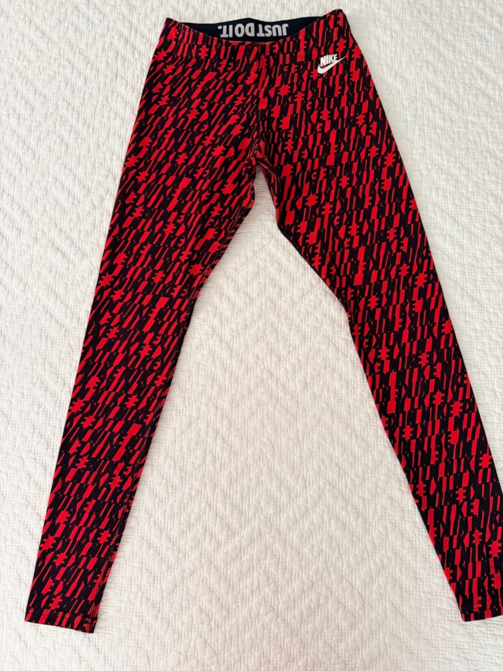 Nike Red and Black Allover Print Girls' Leggings